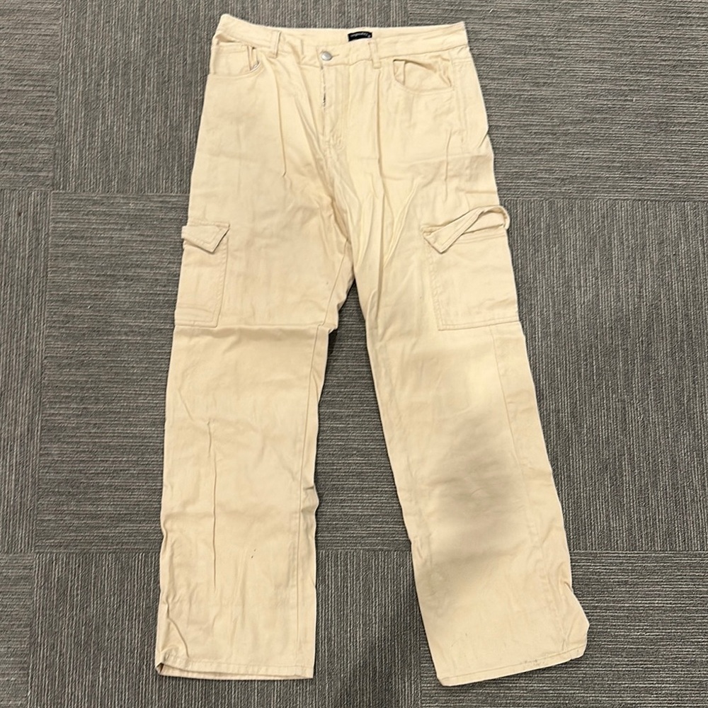 Cream Cargo Pants
